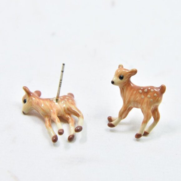 LES NEREIDES Deer  🌸 Stud  Earrings Anthropologie - Picture 2 of 2